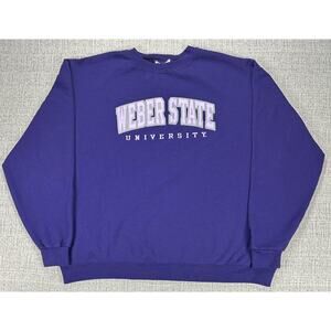 Weber State University Sweatshirt Mens 2XL Purple Champion Crewneck Pullover